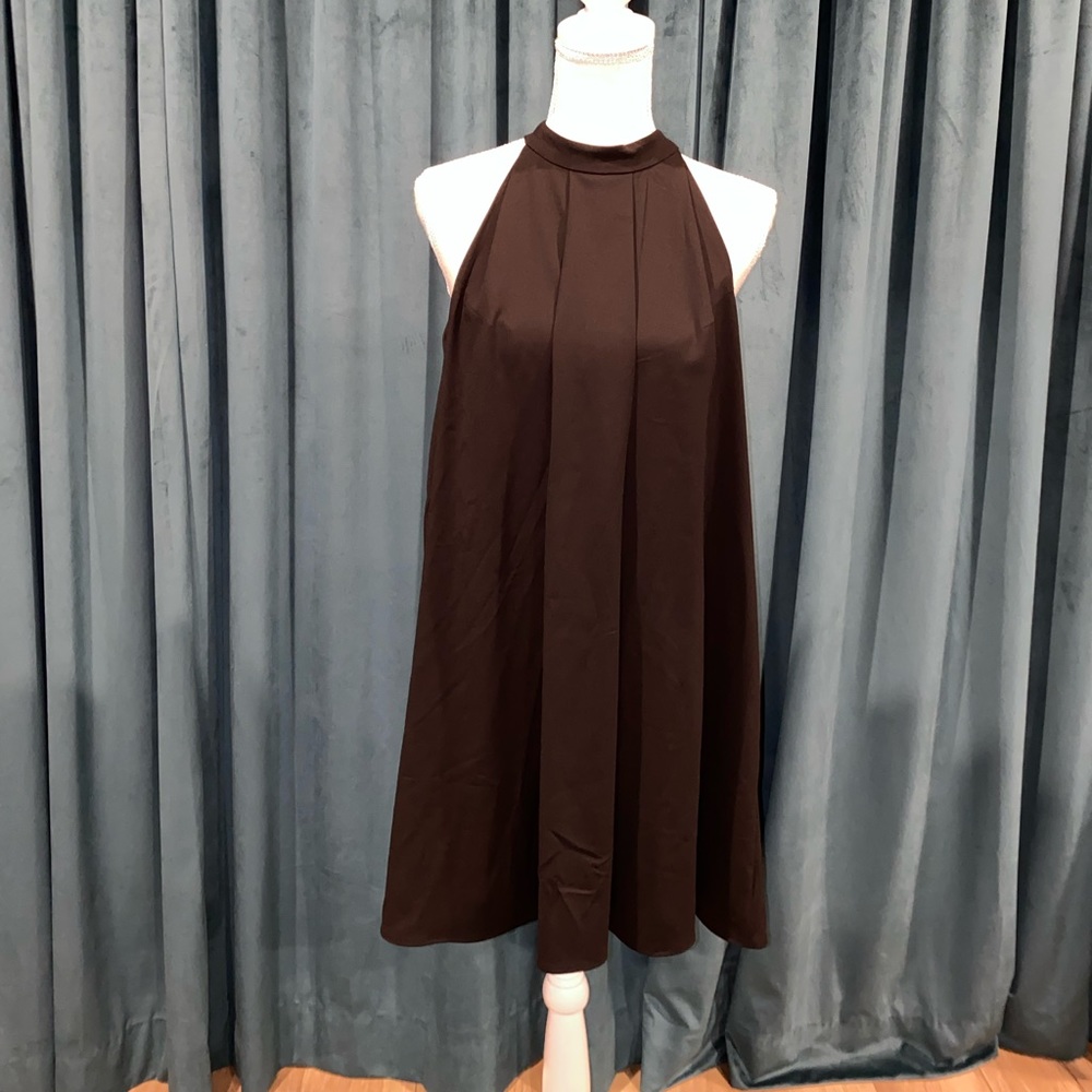 NSR Large Dress Black Sleeveless High Neck Fully Lined LBD little black dress